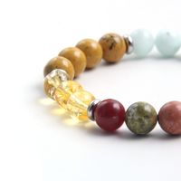 Simple Style Commute Round Stainless Steel Natural Stone Amethyst Beaded Bracelets main image 4
