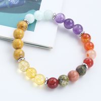 Simple Style Commute Round Stainless Steel Natural Stone Amethyst Beaded Bracelets main image 1