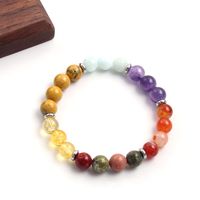 Simple Style Commute Round Stainless Steel Natural Stone Amethyst Beaded Bracelets main image 3