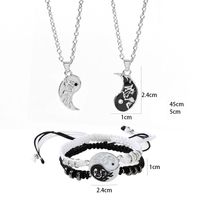 Simple Style Tai Chi Dragon Alloy Enamel Braid Couple Bracelets Necklace main image 3