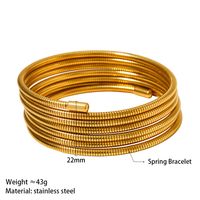 Simple Style Solid Color 304 Stainless Steel 16K Gold Plated White Gold Plated Gold Plated Bangle In Bulk main image 2