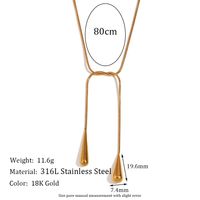 Einfacher Stil Klassischer Stil Wassertropfen Einfarbig Rostfreier Stahl Überzug 18 Karat Vergoldet Halskette sku image 2