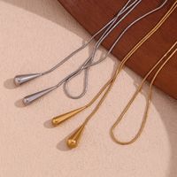 Simple Style Classic Style Water Droplets Solid Color Stainless Steel Plating 18k Gold Plated Necklace main image 4