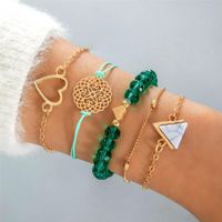 Fashion Simple Love Five-pointed Star Moon Combination Bracelet Six-piece Nhgy132568 sku image 15