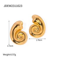 Acier Inoxydable 304 Style IG Conque Boucles D'Oreilles main image 2