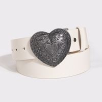 Simple Style Heart Shape Pu Leather Alloy Women's Leather Belts sku image 5