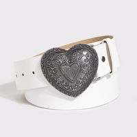 Simple Style Heart Shape Pu Leather Alloy Women's Leather Belts sku image 4