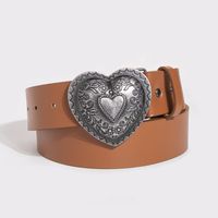 Simple Style Heart Shape Pu Leather Alloy Women's Leather Belts sku image 2
