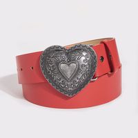 Simple Style Heart Shape Pu Leather Alloy Women's Leather Belts sku image 3