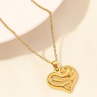 Elegant Simple Style Heart Shape Wings Stainless Steel Plating Hollow Out 18k Gold Plated Pendant Necklace main image 9
