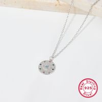 Style Ig Style Simple L'oeil Du Diable Argent Sterling Placage Incruster Turquoise Zircon Or Blanc Plaqué Pendentif sku image 3