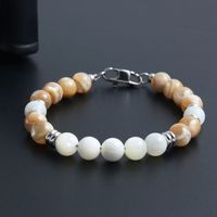 Basic Simple Style Color Block 304 Stainless Steel Natural Stone Beaded Buckle Chain Women's Bracelets main image 7