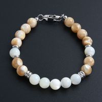 Basic Simple Style Color Block 304 Stainless Steel Natural Stone Beaded Buckle Chain Women's Bracelets main image 3