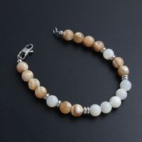 Basic Simple Style Color Block 304 Stainless Steel Natural Stone Beaded Buckle Chain Women's Bracelets main image 6