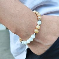 Basic Simple Style Color Block 304 Stainless Steel Natural Stone Beaded Buckle Chain Women's Bracelets main image 1