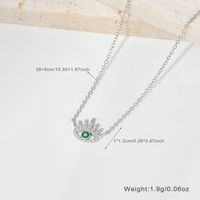 Ig Style Simple Style Devil's Eye Sterling Silver Plating Inlay Turquoise Zircon White Gold Plated Pendant Necklace main image 5