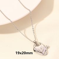 Elegant Simple Style Heart Shape Wings Stainless Steel Plating Hollow Out 18k Gold Plated Pendant Necklace sku image 2