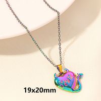 Elegant Simple Style Heart Shape Wings Stainless Steel Plating Hollow Out 18k Gold Plated Pendant Necklace sku image 10