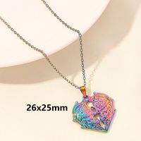 Elegant Simple Style Heart Shape Wings Stainless Steel Plating Hollow Out 18k Gold Plated Pendant Necklace sku image 12