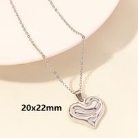 Elegant Simple Style Heart Shape Wings Stainless Steel Plating Hollow Out 18k Gold Plated Pendant Necklace sku image 4
