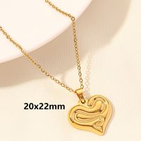 Elegant Simple Style Heart Shape Wings Stainless Steel Plating Hollow Out 18k Gold Plated Pendant Necklace sku image 13