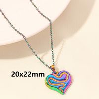 Elegant Simple Style Heart Shape Wings Stainless Steel Plating Hollow Out 18k Gold Plated Pendant Necklace sku image 14