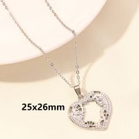 Elegant Simple Style Heart Shape Wings Stainless Steel Plating Hollow Out 18k Gold Plated Pendant Necklace sku image 5