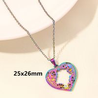 Elegant Simple Style Heart Shape Wings Stainless Steel Plating Hollow Out 18k Gold Plated Pendant Necklace sku image 16