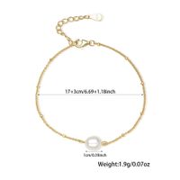 Ethnic Style Simple Style Pearl Sterling Silver Plating White Gold Plated Gold Plated Women's Bracelets Necklace Jewelry Set sku image 1