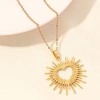 Elegant Simple Style Heart Shape Stainless Steel Plating Hollow Out 18k Gold Plated Pendant Necklace main image 8