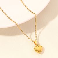 Elegant Simple Style Heart Shape Stainless Steel Plating Hollow Out 18k Gold Plated Pendant Necklace main image 7
