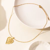 Elegant Simple Style Heart Shape Stainless Steel Plating Hollow Out 18k Gold Plated Pendant Necklace main image 10