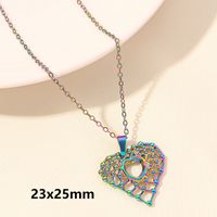 Elegant Simple Style Heart Shape Stainless Steel Plating Hollow Out 18k Gold Plated Pendant Necklace sku image 8