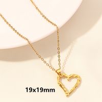 Elegant Simple Style Heart Shape Stainless Steel Plating Hollow Out 18k Gold Plated Pendant Necklace sku image 9