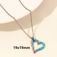 Elegant Simple Style Heart Shape Stainless Steel Plating Hollow Out 18k Gold Plated Pendant Necklace sku image 10