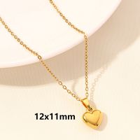 Elegant Simple Style Heart Shape Stainless Steel Plating Hollow Out 18k Gold Plated Pendant Necklace sku image 11