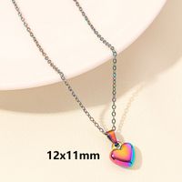 Elegant Simple Style Heart Shape Stainless Steel Plating Hollow Out 18k Gold Plated Pendant Necklace sku image 12