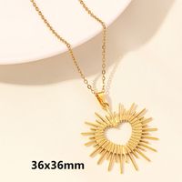 Elegant Simple Style Heart Shape Stainless Steel Plating Hollow Out 18k Gold Plated Pendant Necklace sku image 13