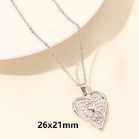 Elegant Simple Style Heart Shape Stainless Steel Plating Hollow Out 18k Gold Plated Pendant Necklace sku image 5