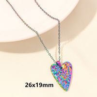 Elegant Simple Style Heart Shape Stainless Steel Plating Hollow Out 18k Gold Plated Pendant Necklace sku image 18
