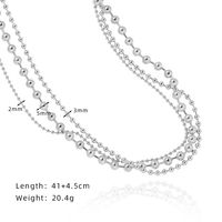 Ig Style Simple Style Solid Color Titanium Steel Layered Plating 18k Gold Plated Three Layer Necklace sku image 1
