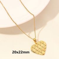 Elegant Simple Style Heart Shape Stainless Steel Plating 18k Gold Plated Pendant Necklace sku image 7