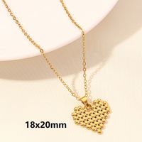 Elegant Simple Style Heart Shape Stainless Steel Plating 18k Gold Plated Pendant Necklace sku image 9