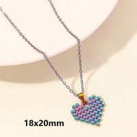 Elegant Simple Style Heart Shape Stainless Steel Plating 18k Gold Plated Pendant Necklace sku image 10