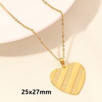 Elegant Simple Style Heart Shape Stainless Steel Plating 18k Gold Plated Pendant Necklace sku image 11