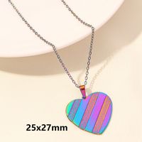 Elegant Simple Style Heart Shape Stainless Steel Plating 18k Gold Plated Pendant Necklace sku image 12