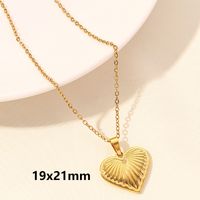 Elegant Simple Style Heart Shape Stainless Steel Plating 18k Gold Plated Pendant Necklace sku image 13