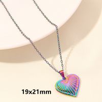 Elegant Simple Style Heart Shape Stainless Steel Plating 18k Gold Plated Pendant Necklace sku image 14