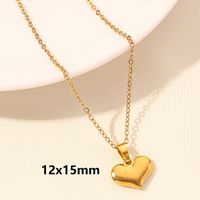 Elegant Simple Style Heart Shape Stainless Steel Plating 18k Gold Plated Pendant Necklace sku image 15