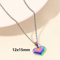 Elegant Simple Style Heart Shape Stainless Steel Plating 18k Gold Plated Pendant Necklace sku image 16